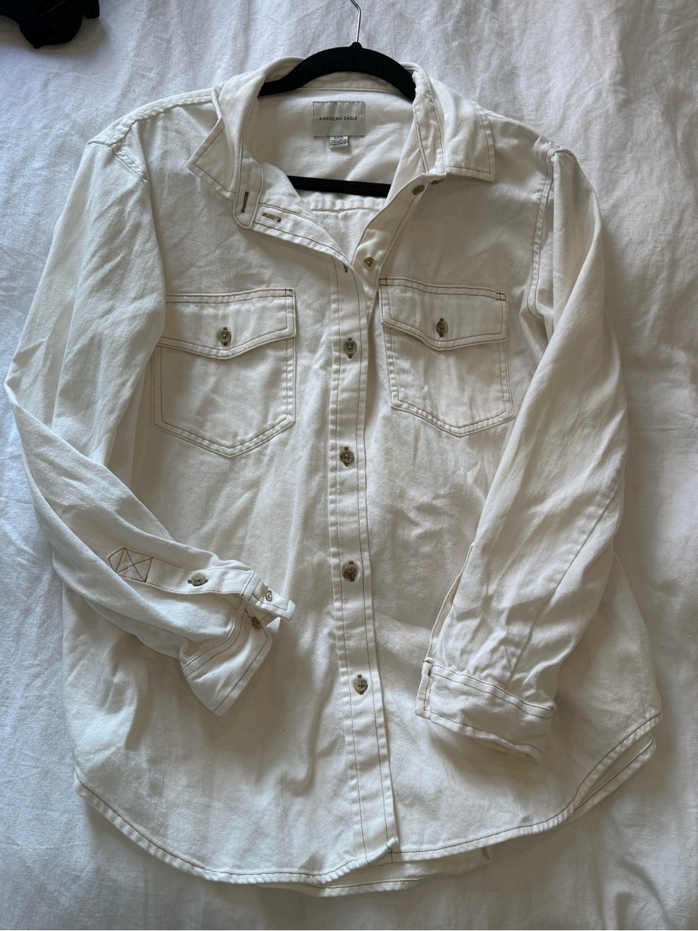 Classic Lightweight White Button-Down Shirt - American Eagle Outfitters